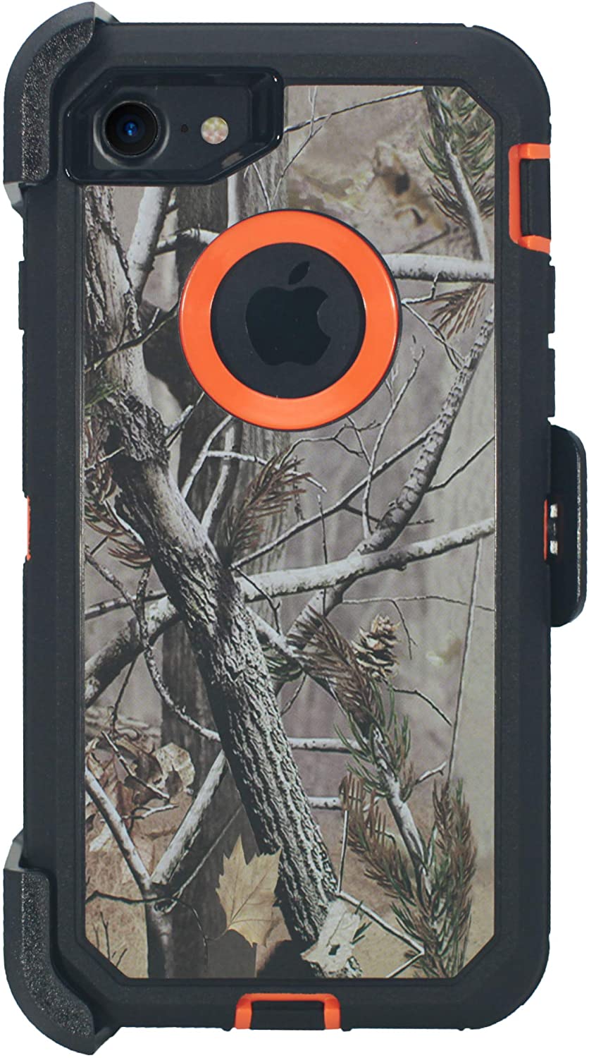 Premium Camo Heavy Duty Case with Clip for iPHONE 8 / 7 / 6S / 6 (Tree Orange)